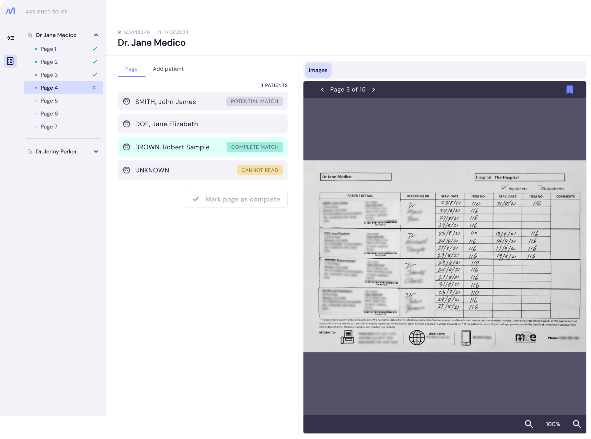 Medbill — Data Entry